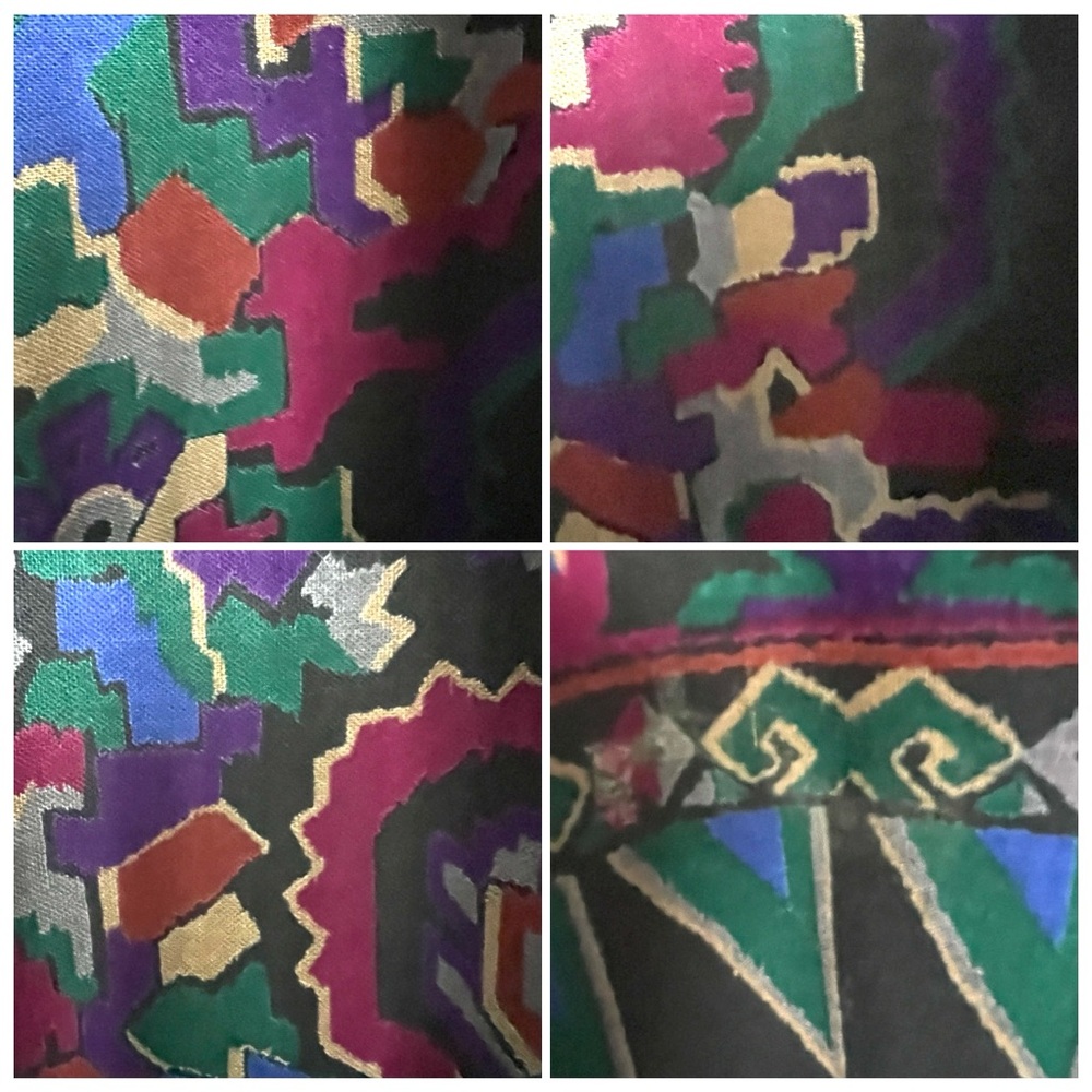 Vintage 90s Abstract Art Maxi Skirt – Custom Made, Multicoloured-gathered A-line - Picture 14 of 16